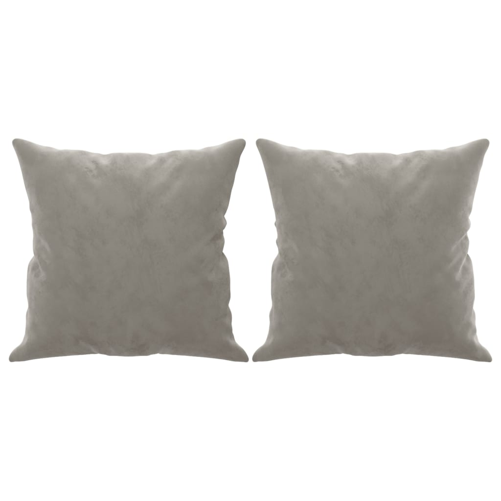 Cuscini Decorativi 2 pz Grigio Chiaro 40x40 cm in Velluto - homemem39