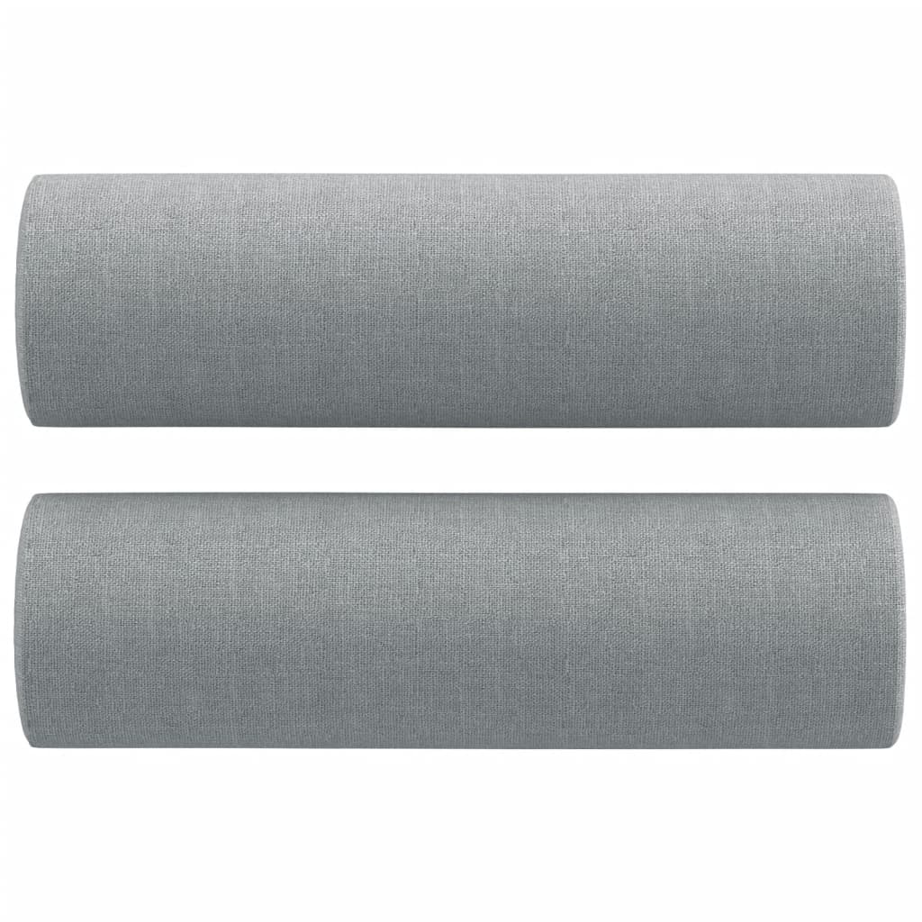 Cuscini Decorativi 2pz Grigio Chiaro Ø15x50 cm in Tessuto - homemem39