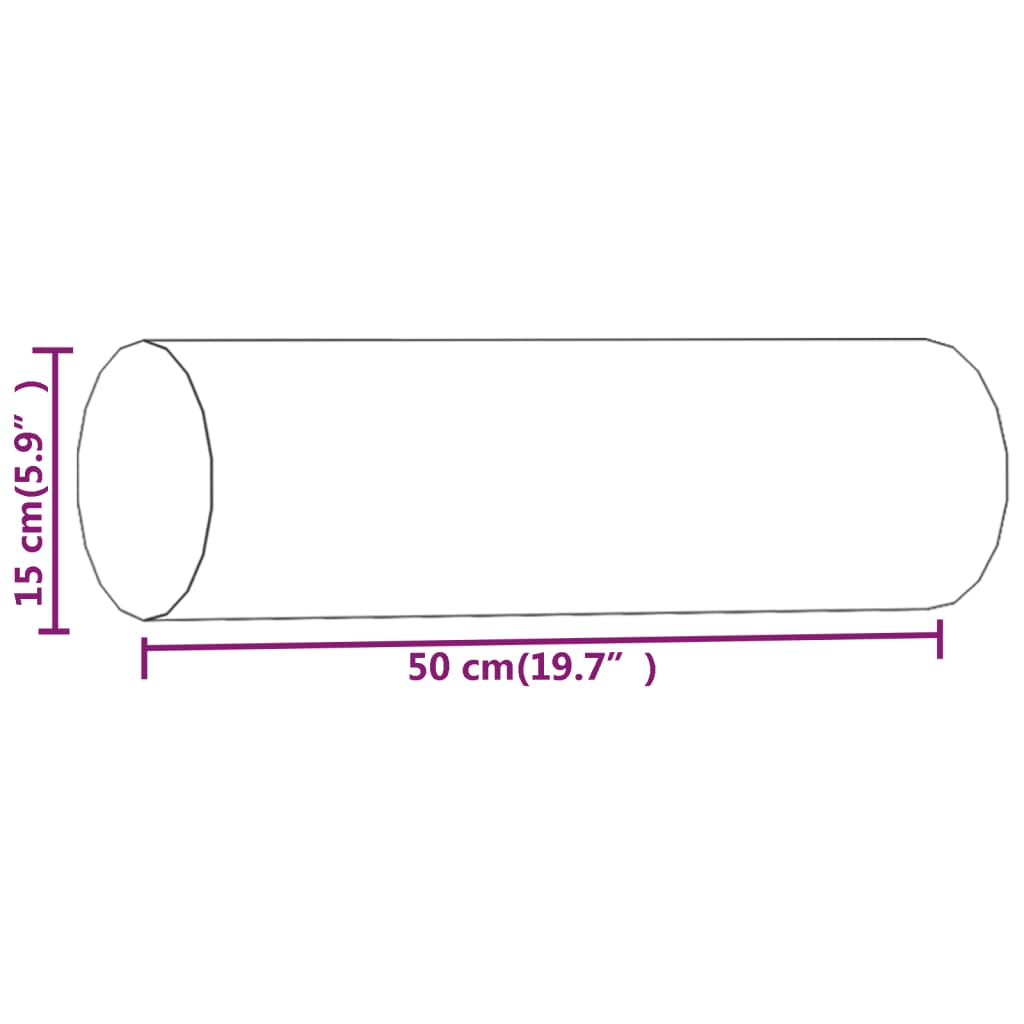 Cuscini Decorativi 2 pz Grigio Scuro Ø15x50 cm in Tessuto | homemem39