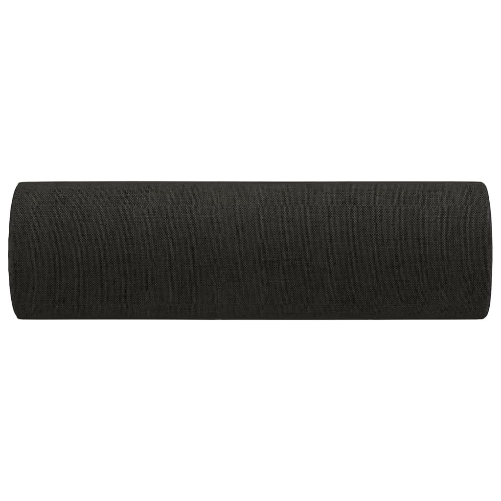 Cuscini Decorativi 2 pz Nero Ø15x50 cm in Tessuto