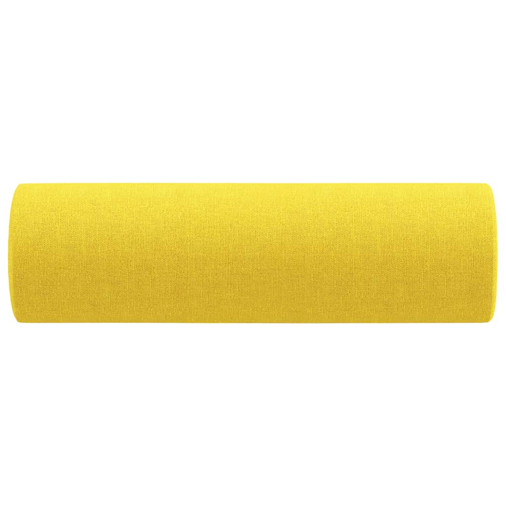 Cuscini Decorativi 2 pz Giallo Chiaro Ø15x50 cm in Tessuto