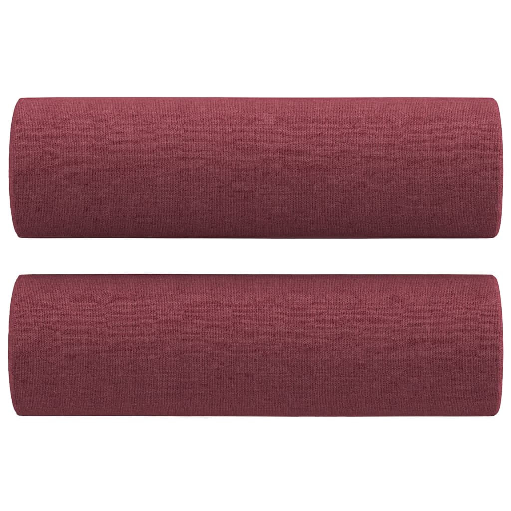 Cuscini Decorativi 2 pz Rosso Vino Ø15x50 cm in Tessuto