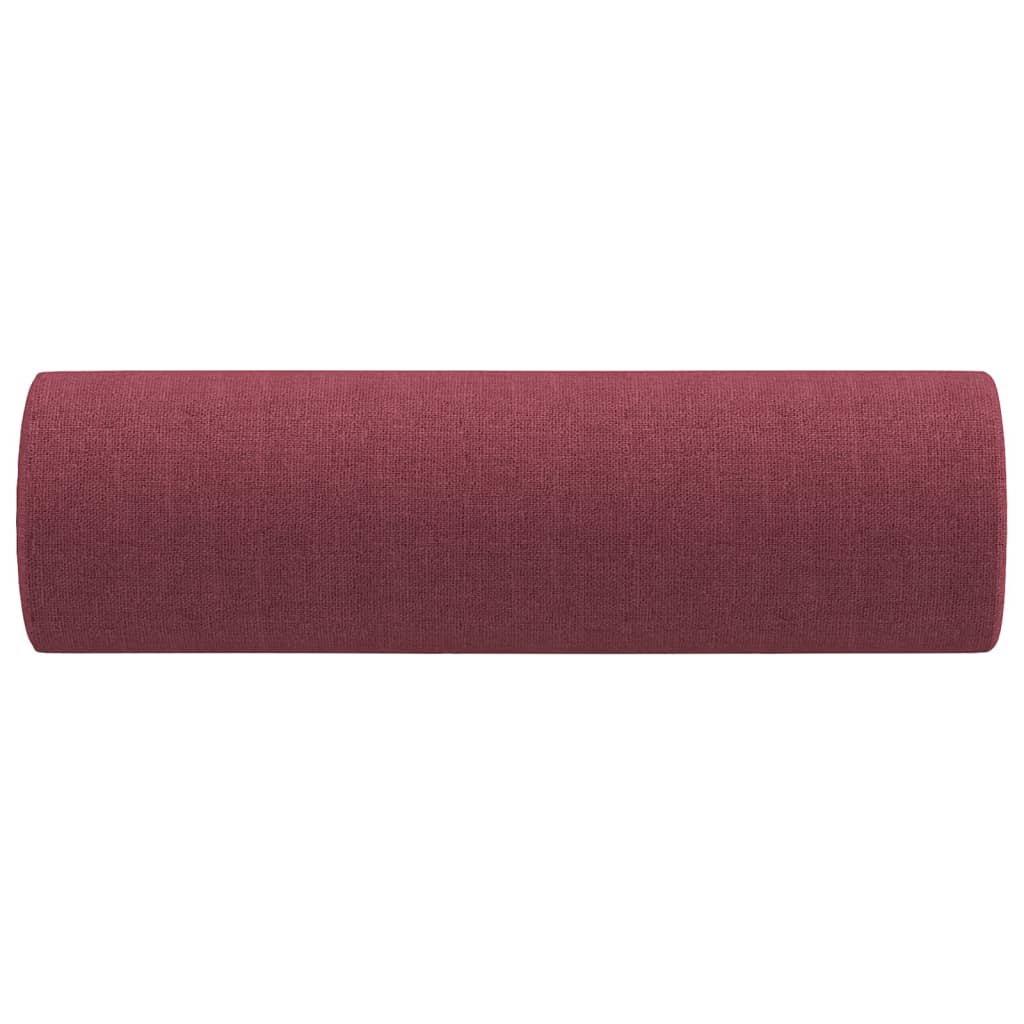 Cuscini Decorativi 2 pz Rosso Vino Ø15x50 cm in Tessuto