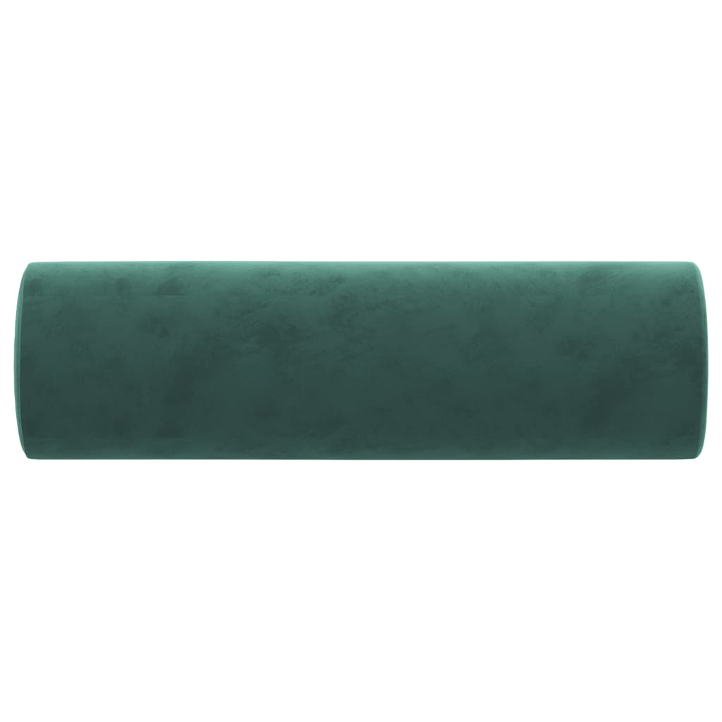 Cuscini Decorativi 2 pz Verde Scuro Ø15x50 cm in Velluto - homemem39