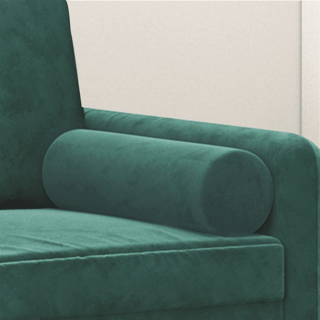 Cuscini Decorativi 2 pz Verde Scuro Ø15x50 cm in Velluto - homemem39
