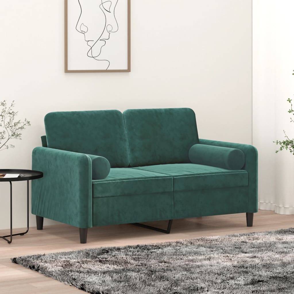 Cuscini Decorativi 2 pz Verde Scuro Ø15x50 cm in Velluto - homemem39