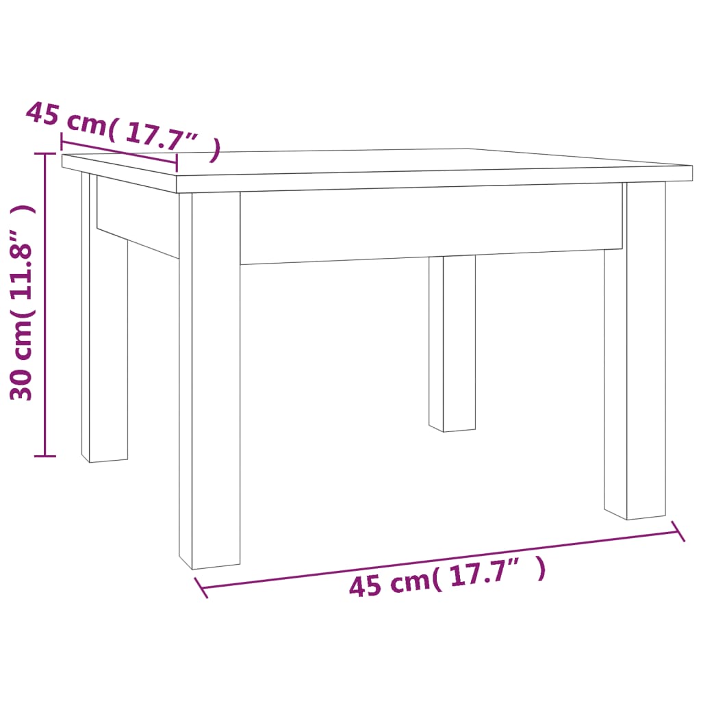 Tavolino da Salotto ambra 45x45x30 cm Legno Massello di Pino