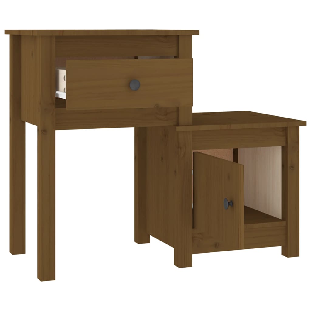 Comodino ambra 79,5x38x65,5 cm in Legno Massello di Pino - homemem39