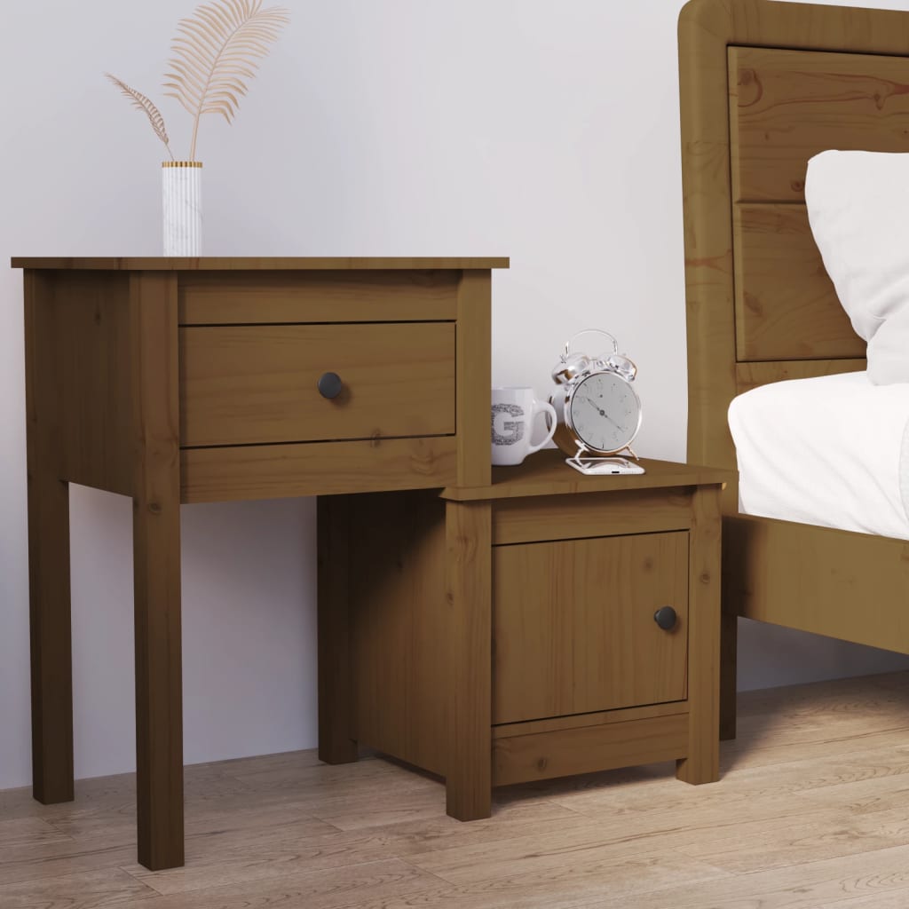 Comodino ambra 79,5x38x65,5 cm in Legno Massello di Pino - homemem39