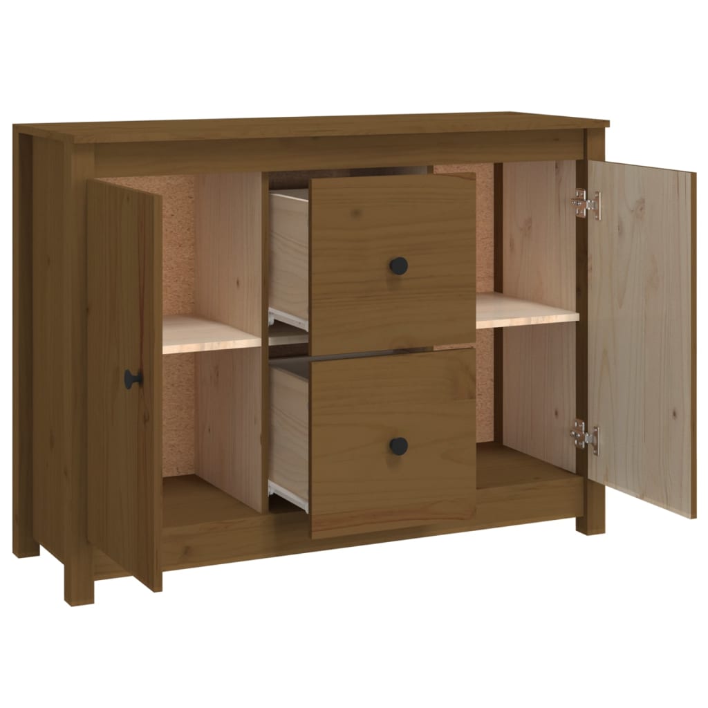 Credenza ambra 100x35x74 cm in Legno Massello di Pino - homemem39