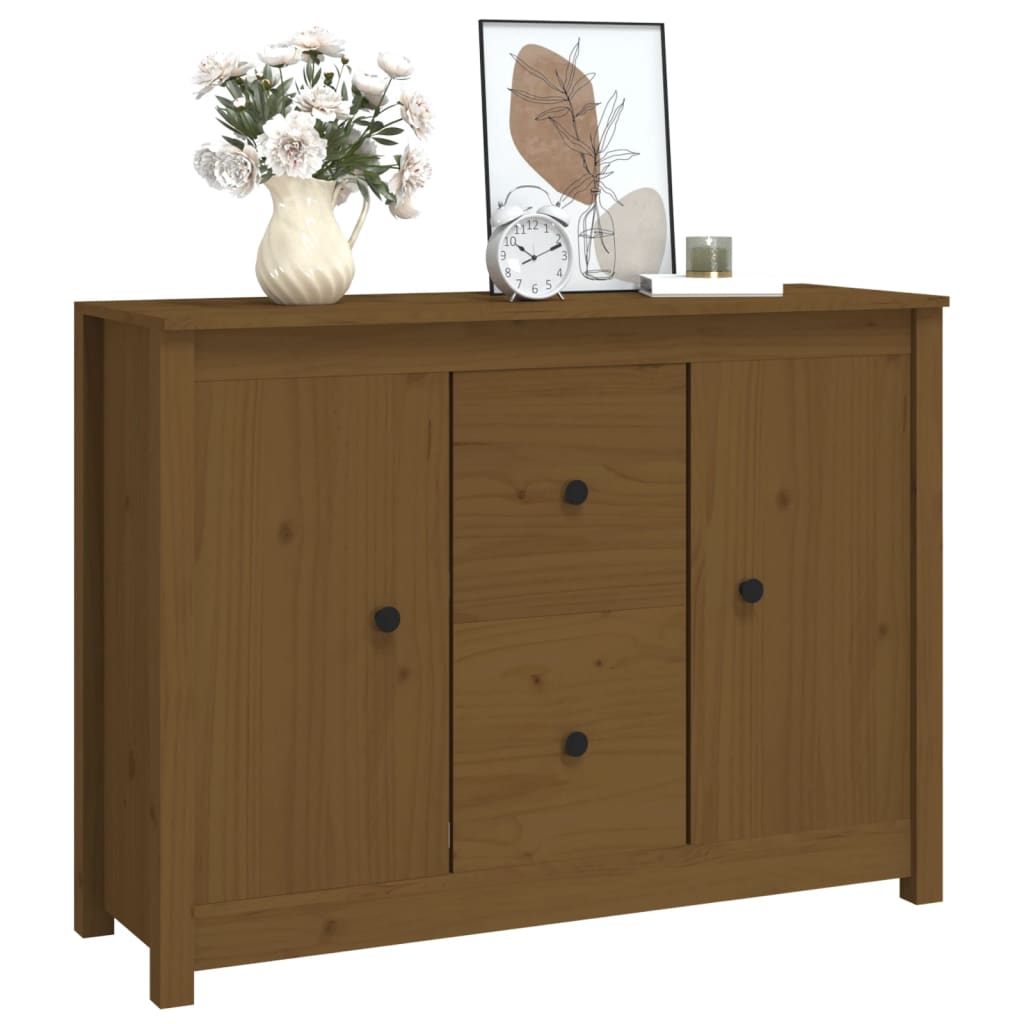 Credenza ambra 100x35x74 cm in Legno Massello di Pino - homemem39