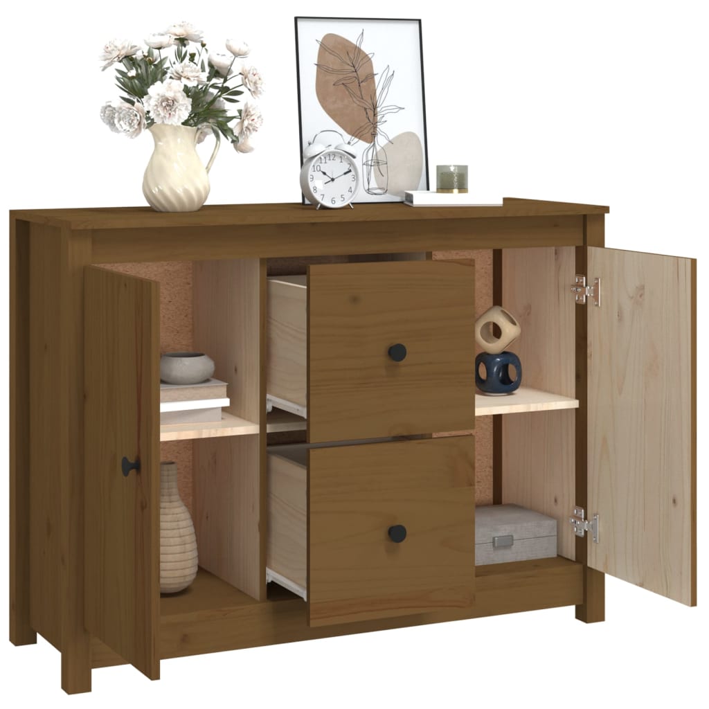 Credenza ambra 100x35x74 cm in Legno Massello di Pino - homemem39