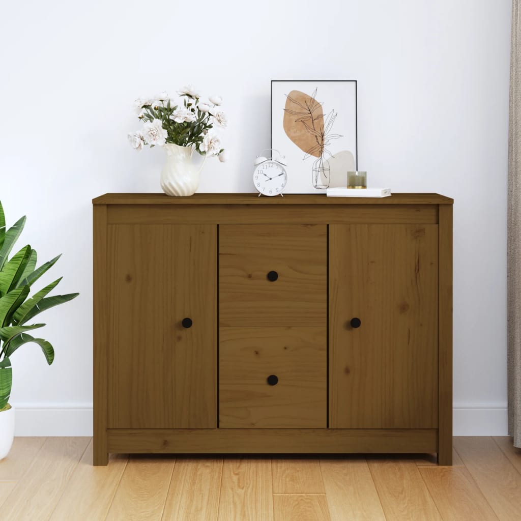 Credenza ambra 100x35x74 cm in Legno Massello di Pino - homemem39