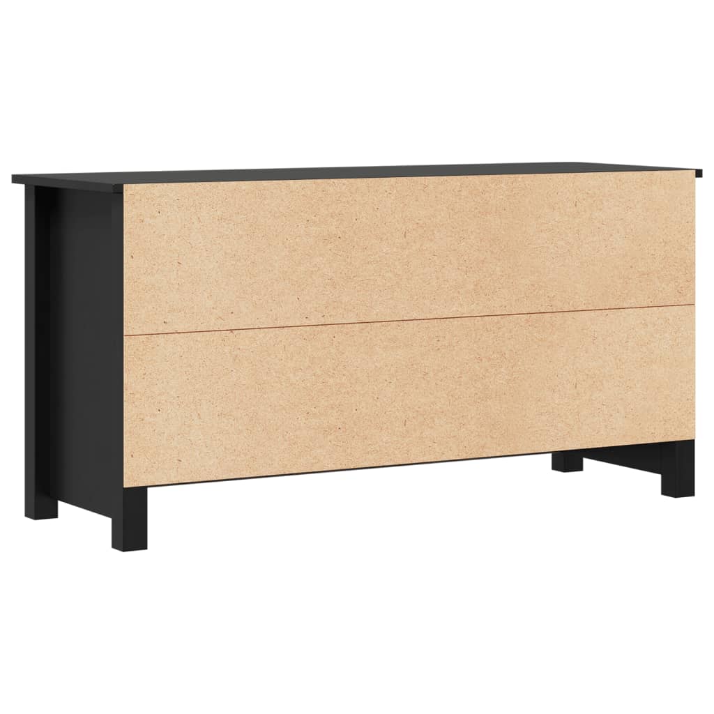 Mobile Porta TV Nero 103x36,5x52 cm in Legno Massello di Pino - homemem39