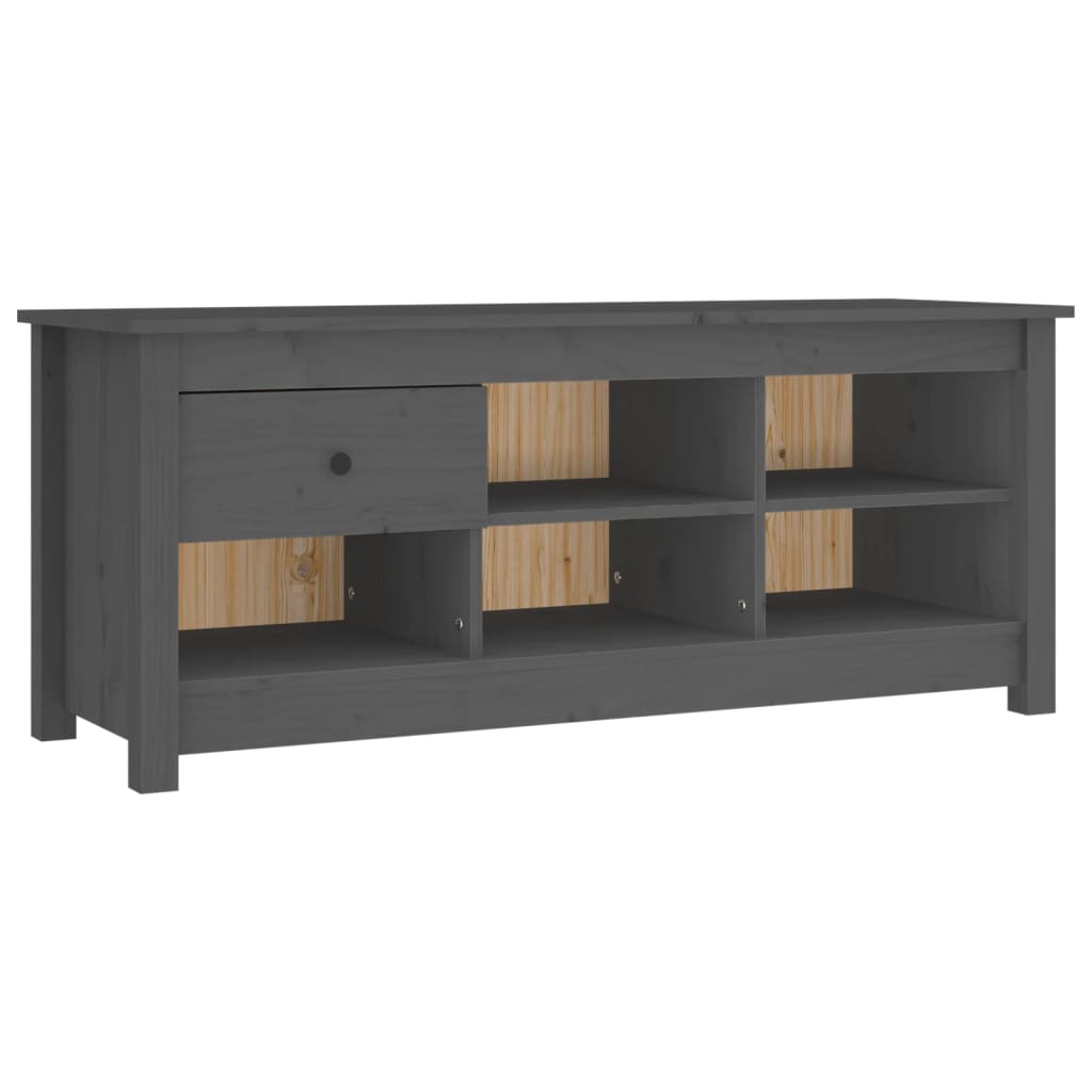 Scarpiera Grigia 110x38x45,5 cm in Legno Massello di Pino - homemem39