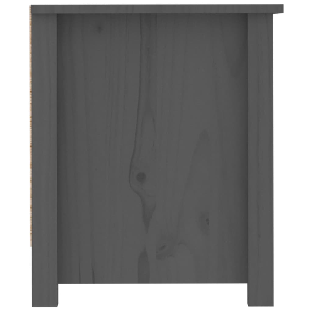 Scarpiera Grigia 110x38x45,5 cm in Legno Massello di Pino - homemem39
