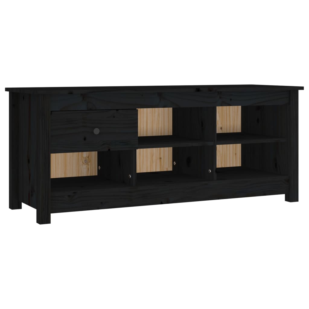 Scarpiera Nera 110x38x45,5 cm in Legno Massello di Pino - homemem39