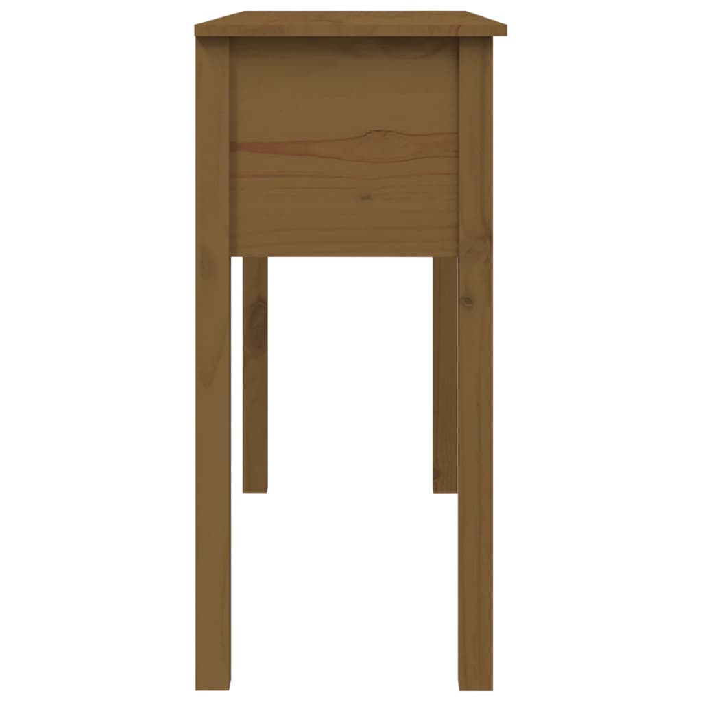 Tavolo Consolle Ambrato 100x35x75 cm in Legno Massello di Pino - homemem39