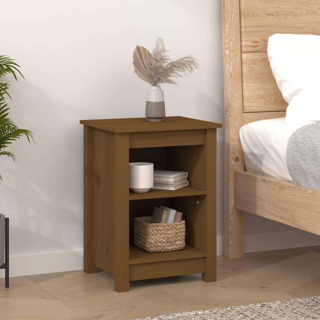 Comodini 2 pz ambra 40x35x55 cm in Legno Massello di Pino - homemem39
