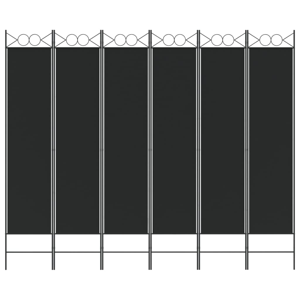 Divisorio a 6 Pannelli Nero 240x200 cm in Tessuto - homemem39