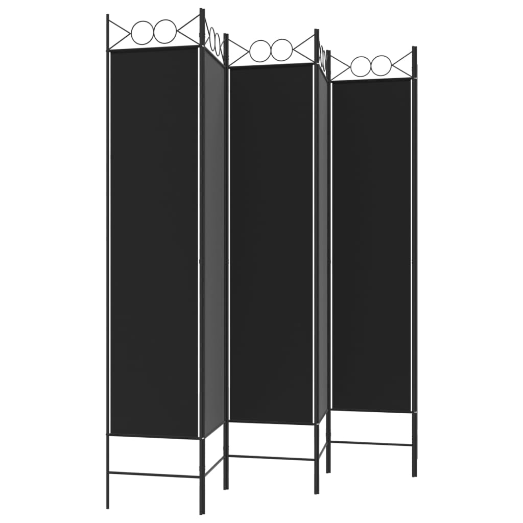 Divisorio a 6 Pannelli Nero 240x200 cm in Tessuto - homemem39