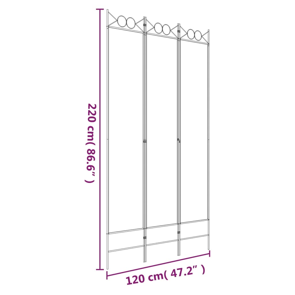 Divisorio a 3 Pannelli Antracite 120x220 cm in Tessuto | homemem39