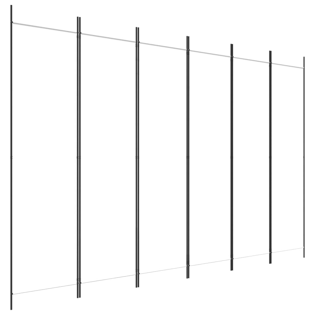 Divisorio a 6 Pannelli Bianco 300x200 cm Tessuto - homemem39