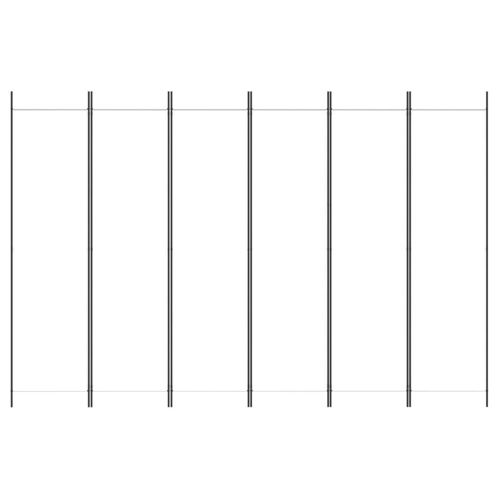 Divisorio a 6 Pannelli Bianco 300x200 cm Tessuto - homemem39
