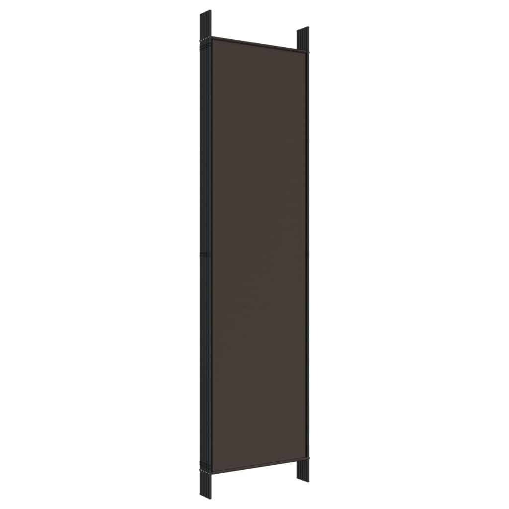 Divisorio a 6 Pannelli Marrone 300x200 cm in Tessuto - homemem39