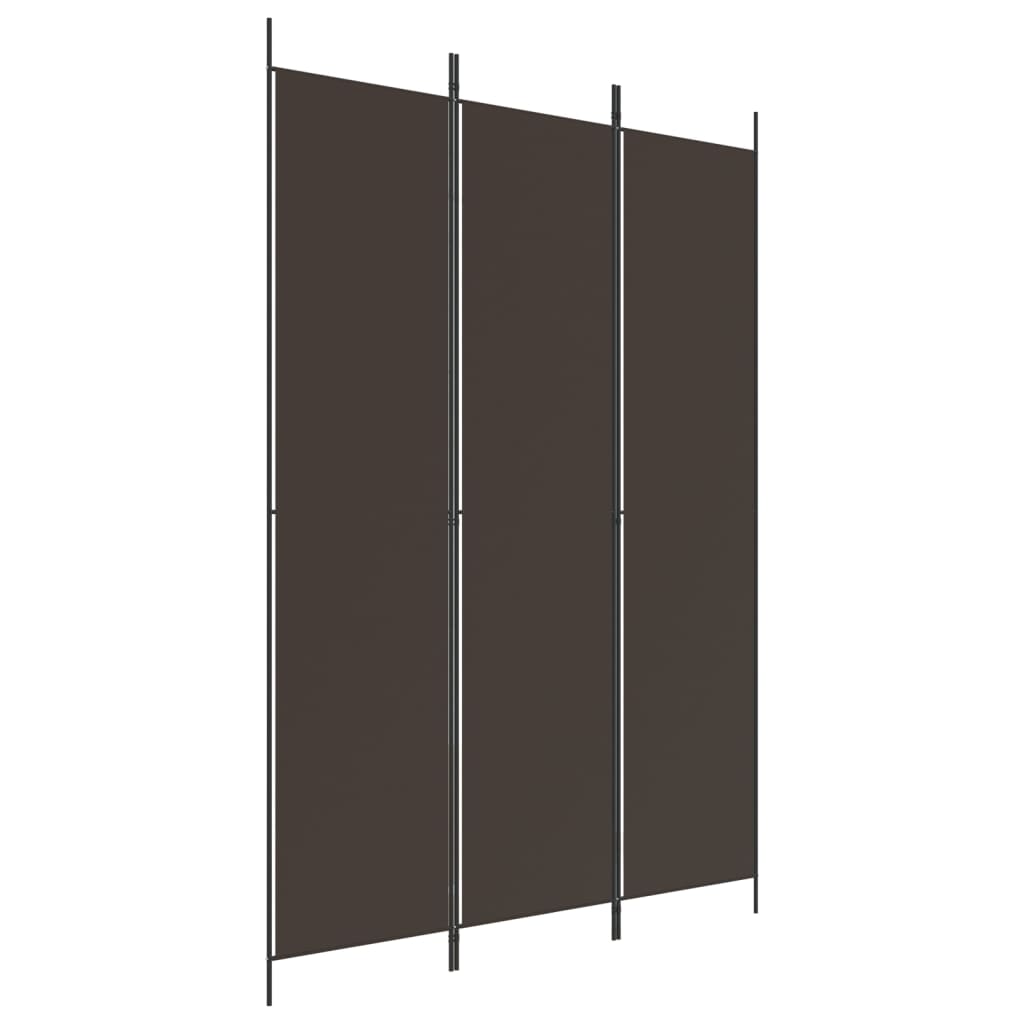 Divisorio a 3 Pannelli Marrone 150x220 cm in Tessuto - homemem39