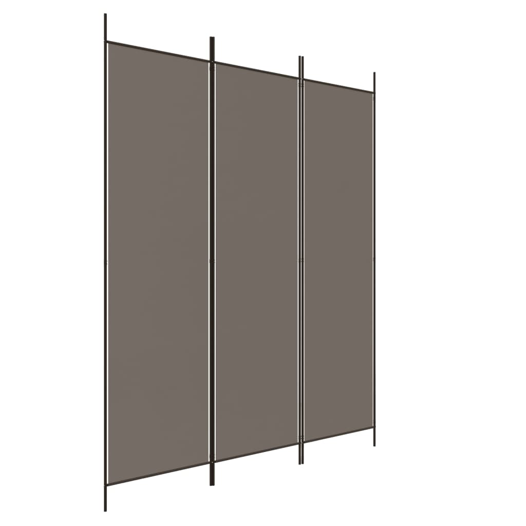 Divisorio a 3 Pannelli Antracite 150x220 cm in Tessuto - homemem39