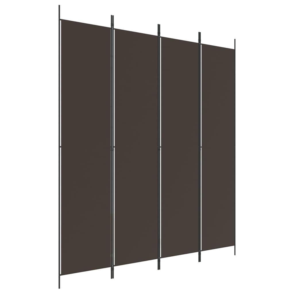 Divisorio a 4 Pannelli Marrone 200x220 cm in Tessuto - homemem39