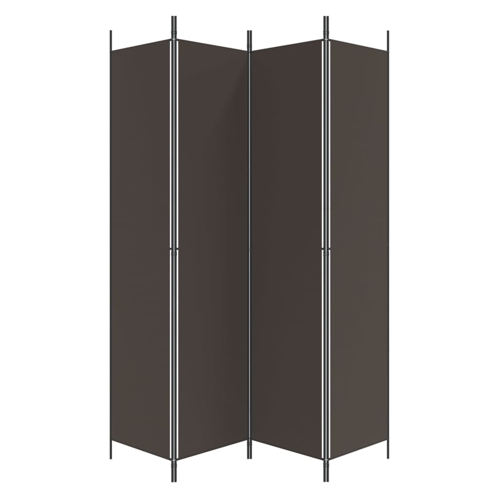 Divisorio a 4 Pannelli Marrone 200x220 cm in Tessuto - homemem39