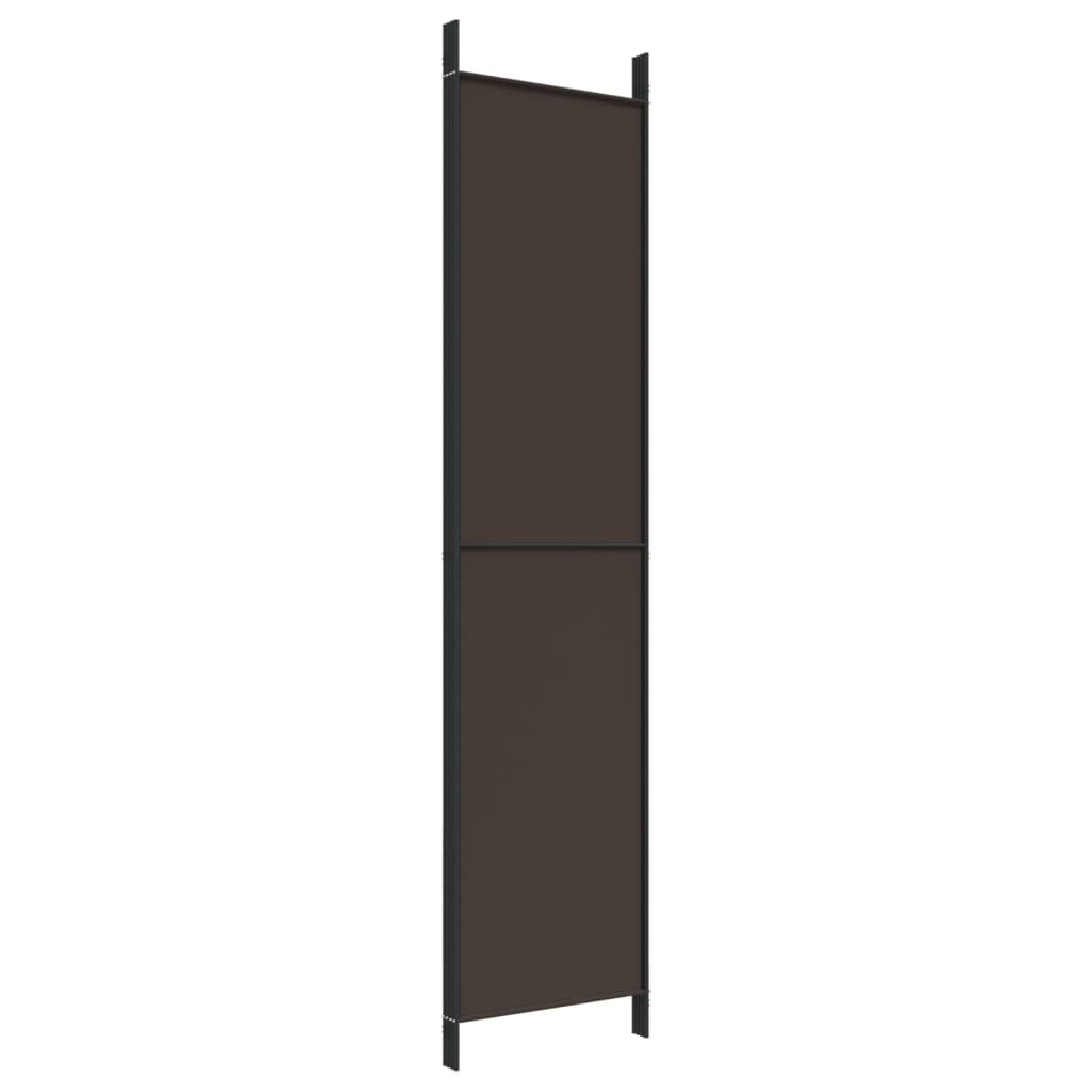Divisorio a 4 Pannelli Marrone 200x220 cm in Tessuto - homemem39