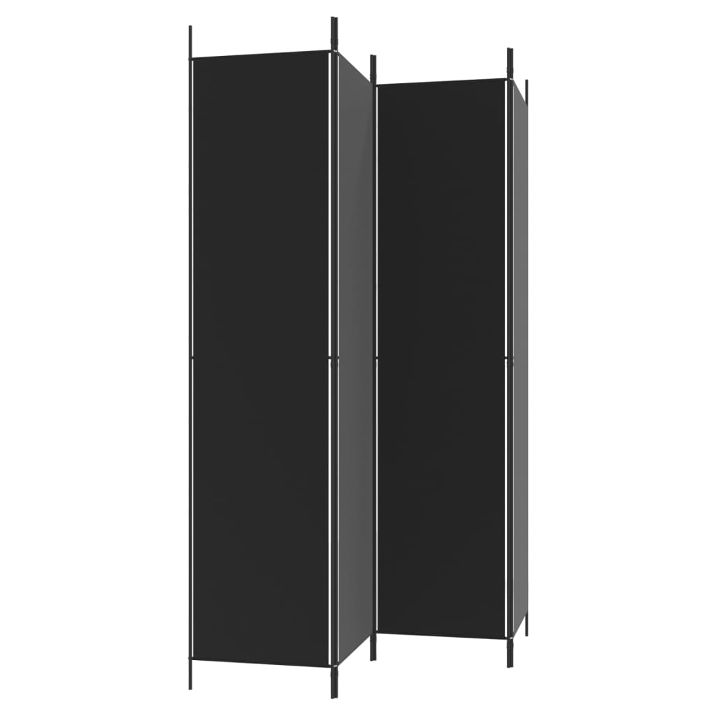 Divisorio a 4 Pannelli Nero 200x220 cm in Tessuto - homemem39