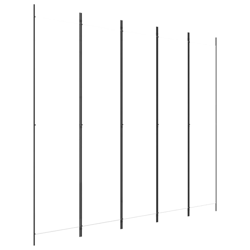 Divisorio a 5 Pannelli Bianco 250x220 cm Tessuto - homemem39