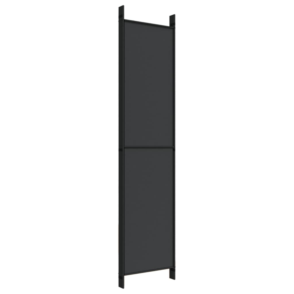 Divisorio 5 Pannelli Nero 250x220 cm Tessuto - homemem39