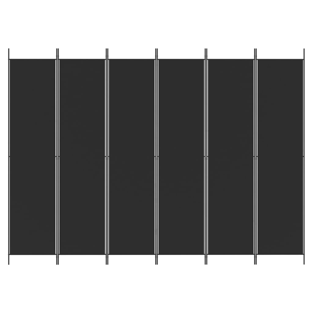 Divisorio a 6 Pannelli Nero 300x220 cm in Tessuto - homemem39