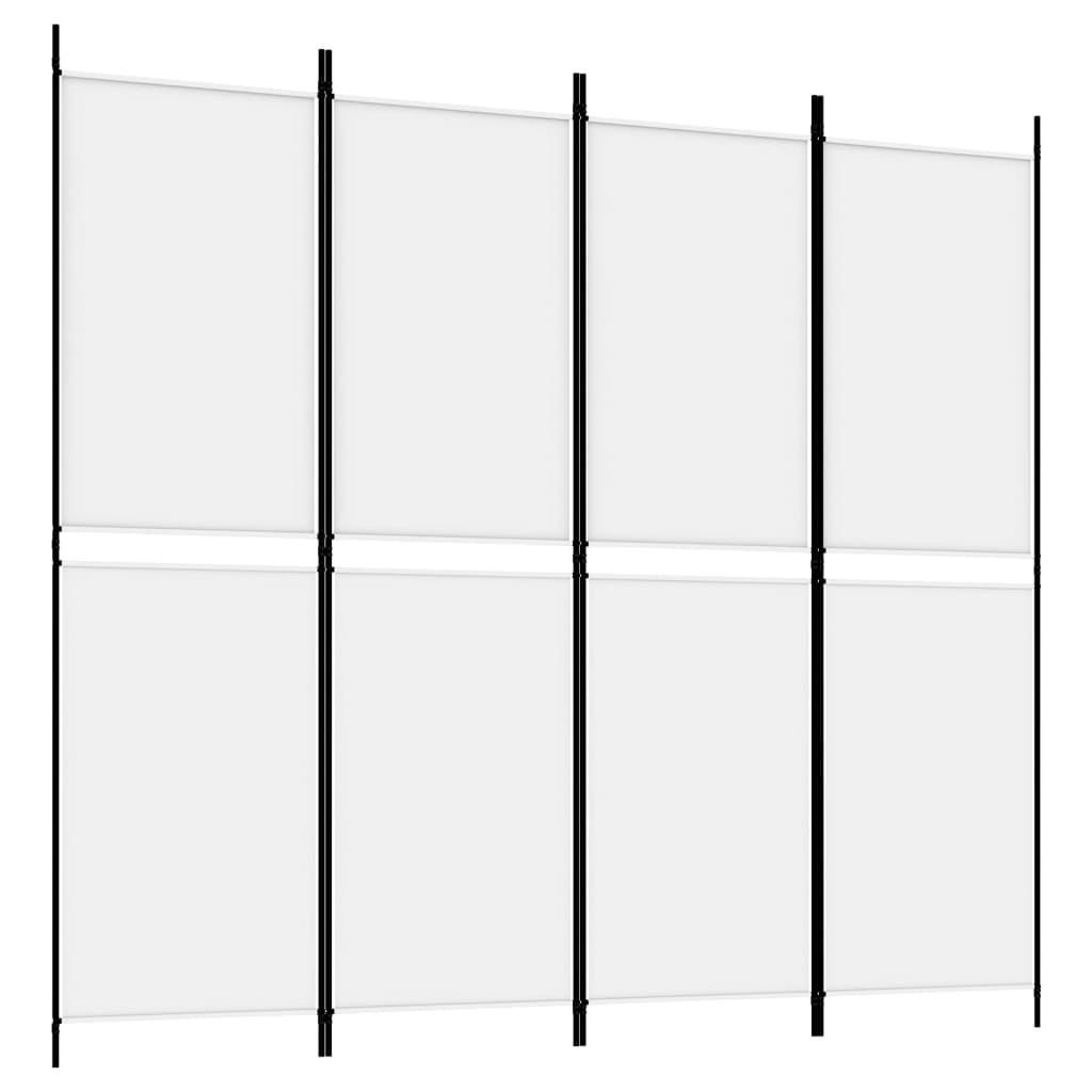 Divisorio a 4 Pannelli Bianco 200x180 cm Tessuto - homemem39