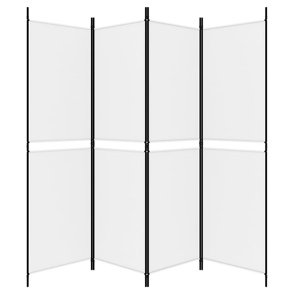 Divisorio a 4 Pannelli Bianco 200x180 cm Tessuto - homemem39