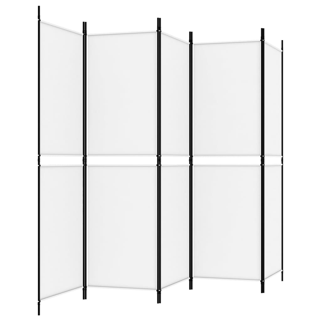 Divisorio a 5 Pannelli Bianco 250x180 cm Tessuto - homemem39