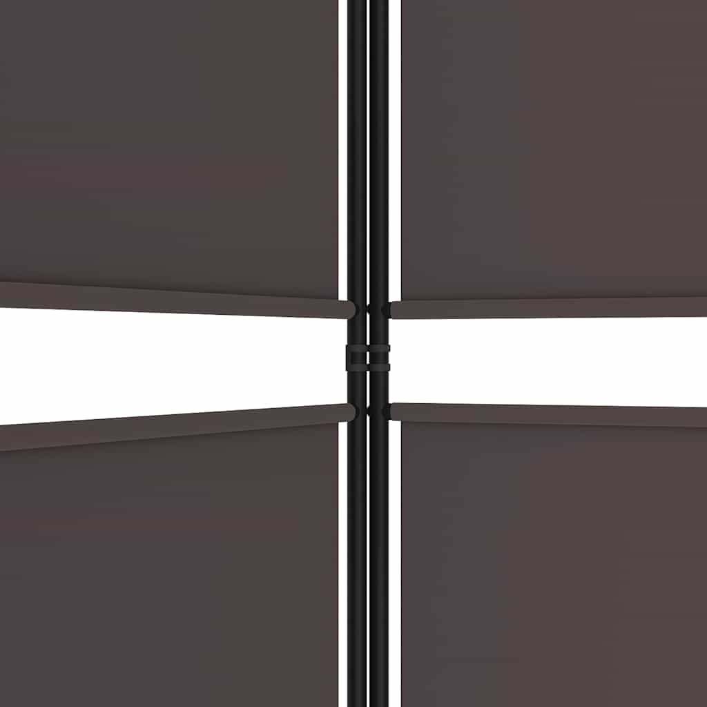 Divisorio a 4 Pannelli Marrone 200x220 cm in Tessuto