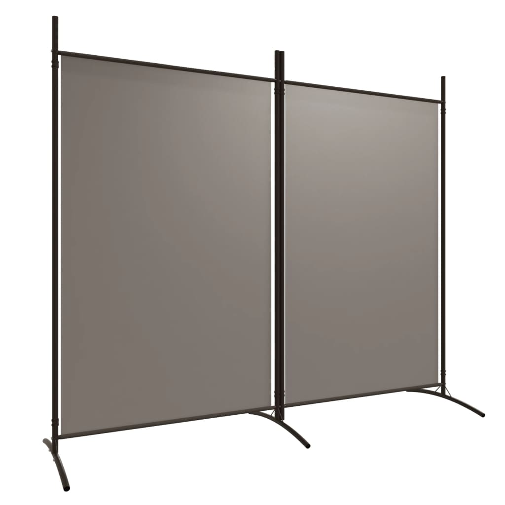 Divisorio a 2 Pannelli Antracite 175x180 cm Tessuto - homemem39