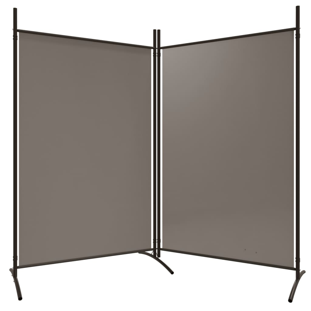 Divisorio a 2 Pannelli Antracite 175x180 cm Tessuto - homemem39
