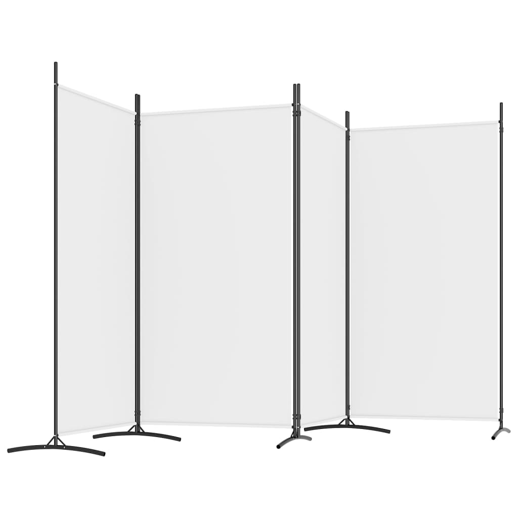 Divisorio a 4 Pannelli Bianco 346x180 cm Tessuto - homemem39