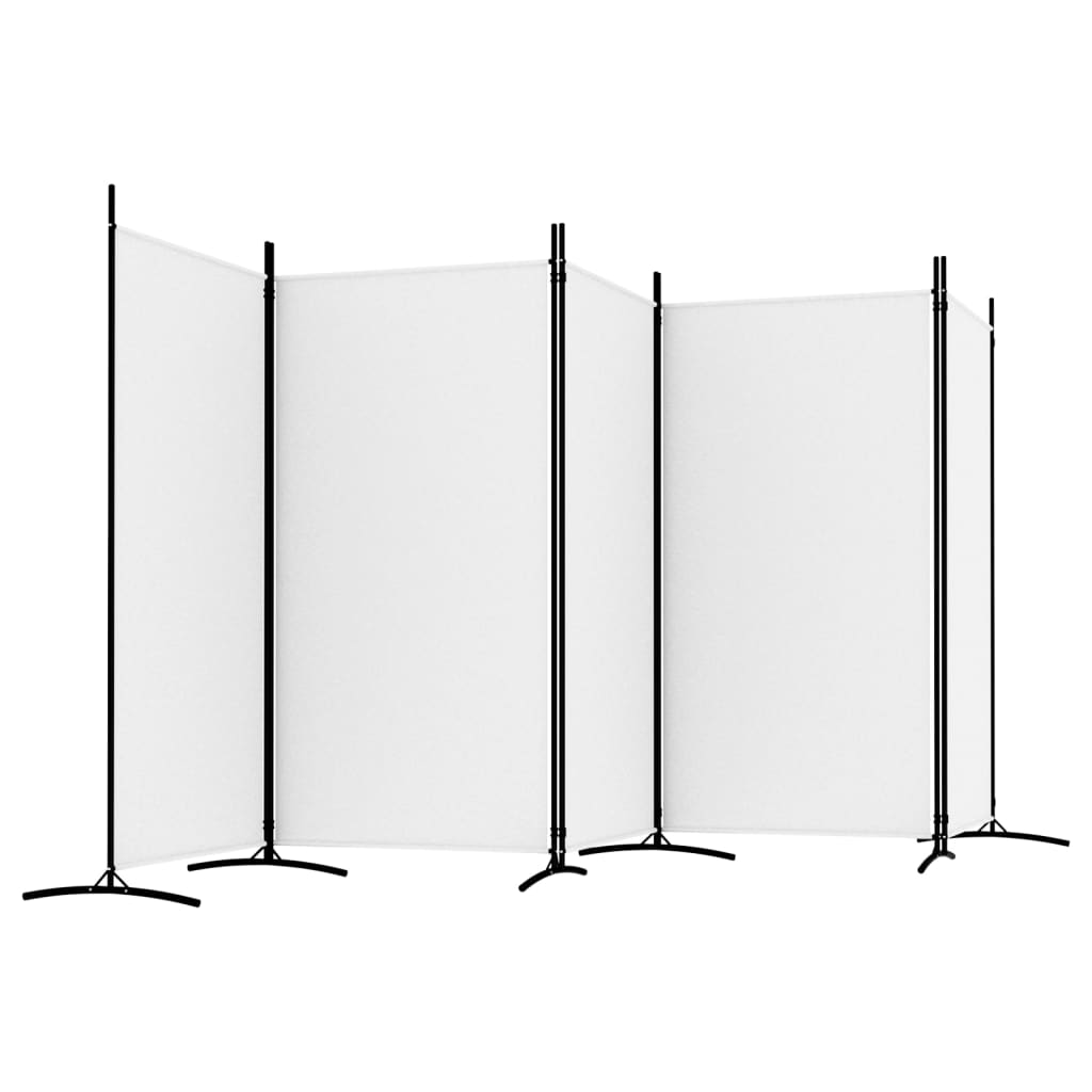 Divisorio a 5 Pannelli Bianco 433x180 cm Tessuto - homemem39