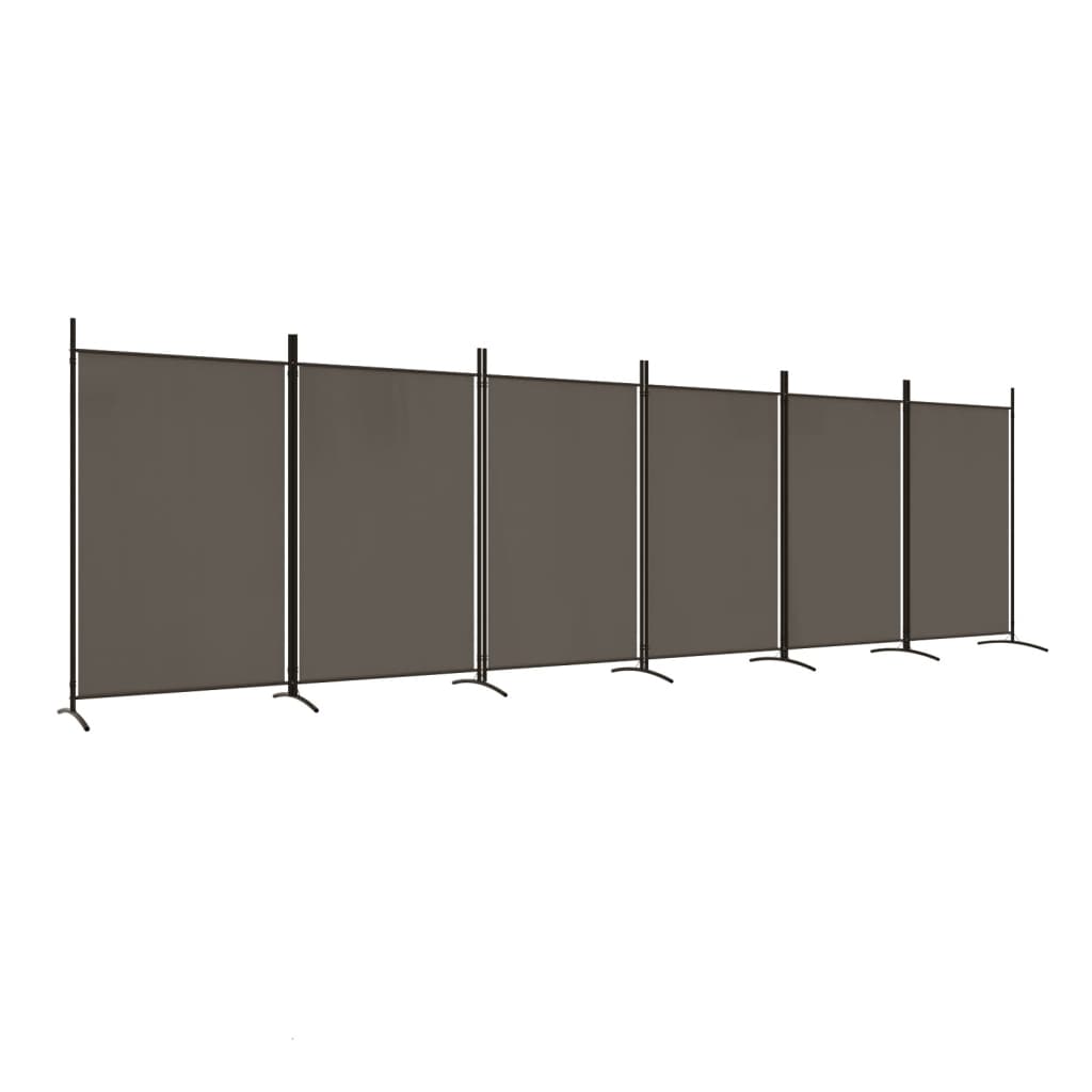 Divisorio a 6 Pannelli Antracite 520x180 cm Tessuto - homemem39