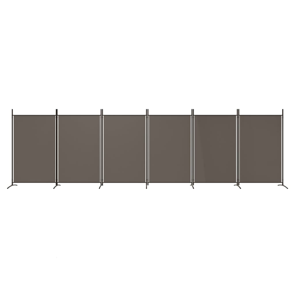 Divisorio a 6 Pannelli Antracite 520x180 cm Tessuto - homemem39