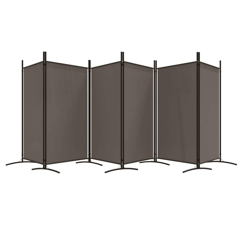 Divisorio a 6 Pannelli Antracite 520x180 cm Tessuto - homemem39
