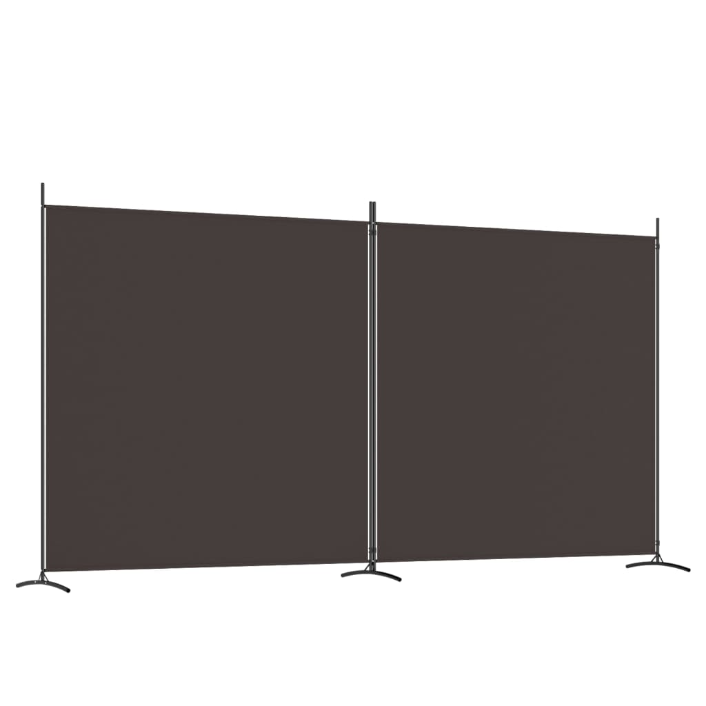 Divisorio a 2 Pannelli Marrone 348x180 cm in Tessuto - homemem39